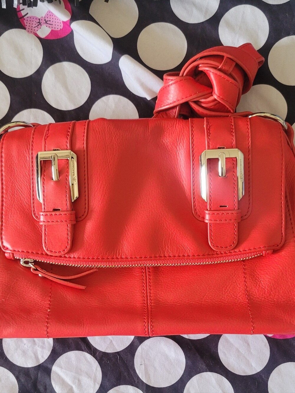 B Makowsky Luxury Red Leather Crossbody Bag